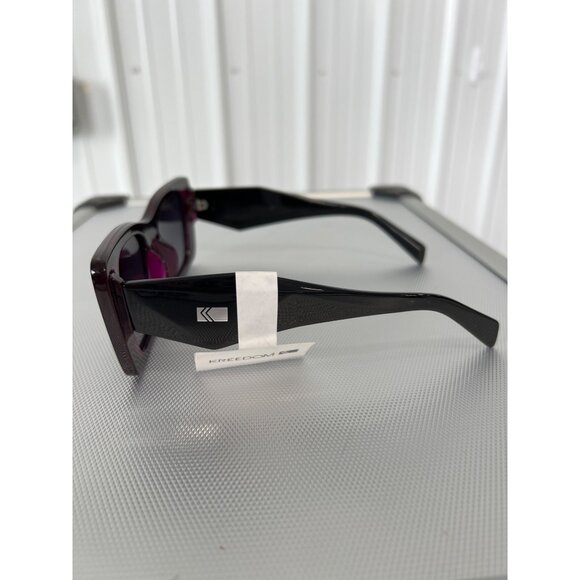 Kreedom Polarized Sunglasses UV Protection Black Purple Frame Modern Eyewear NEW - Picture 3 of 6